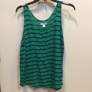 Old Navy green tank top with navy stripes